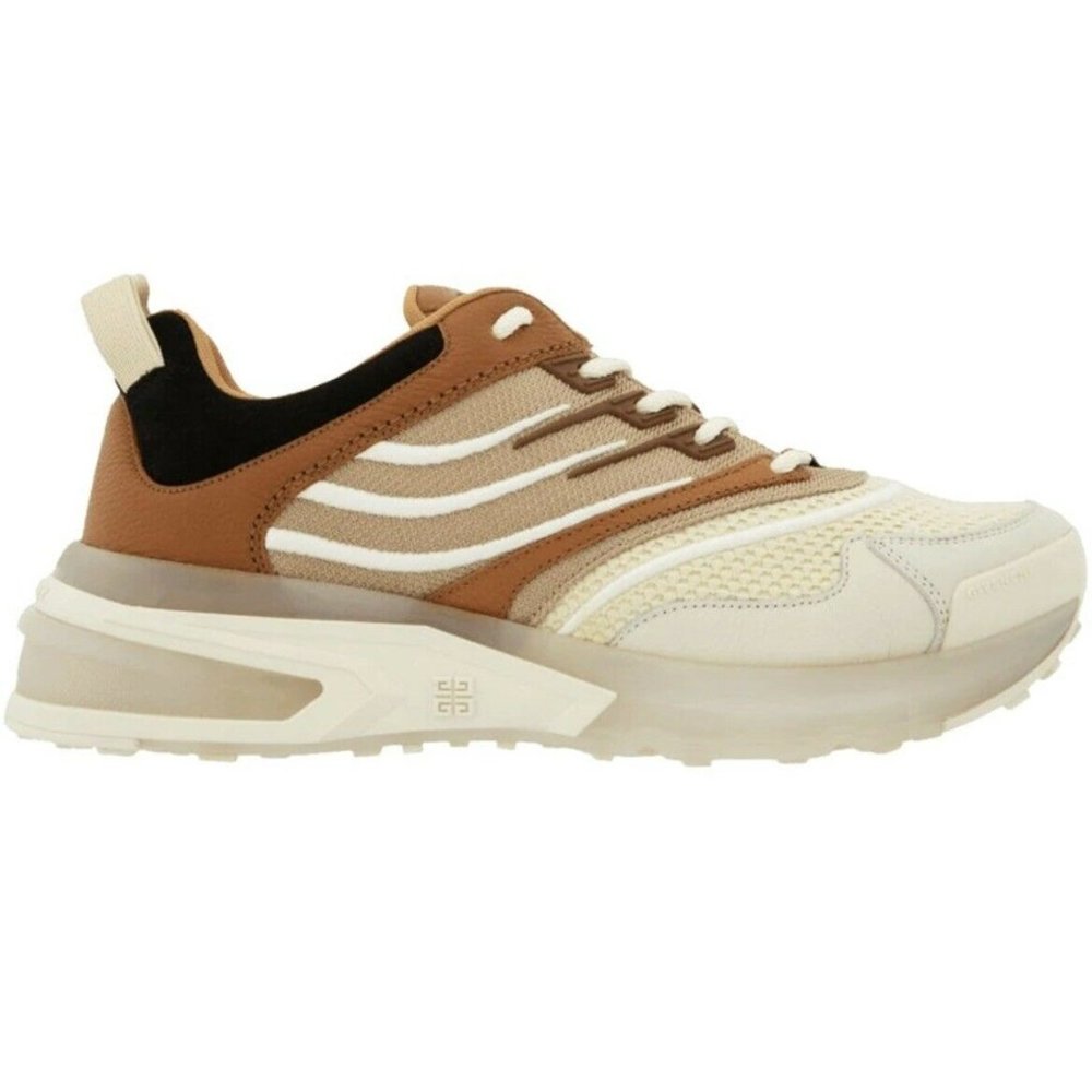 GIVENCHY GIV 1 Men’s Low Top Brown Tan Black White Men's Sneakers Shoes